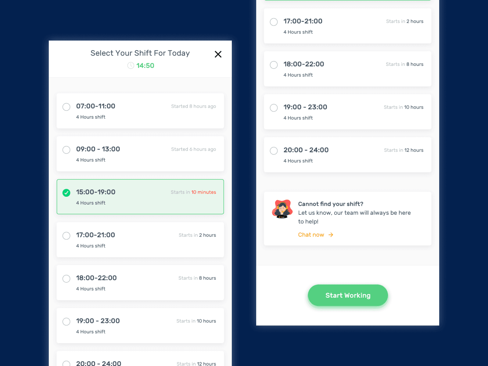 After: Interactive Shift Selection